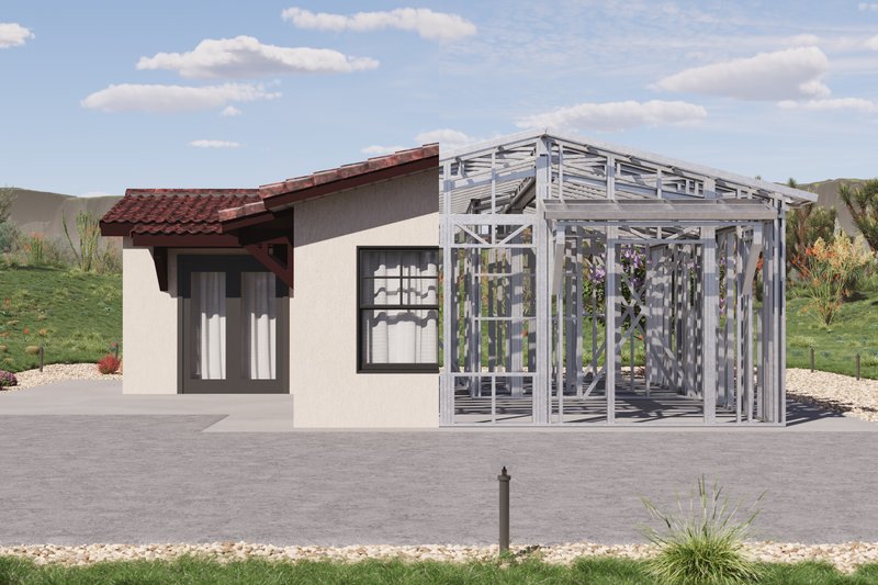 Home Plan - Exterior - Front Elevation 5 for Adobe / Southwestern House Plan #1106-134 - 2 bed, 1 bath