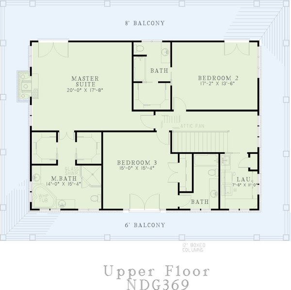 Southern Floor Plan - Upper Floor Plan #17-2053