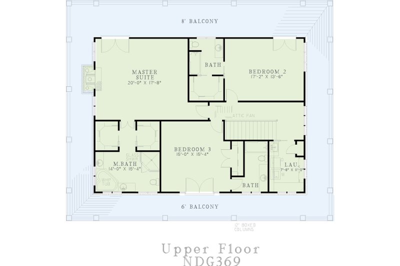 Dream House Plan - Floor Plan - Upper Floor for Southern House Plan #17-2053 - 3 bed, 3.5 bath