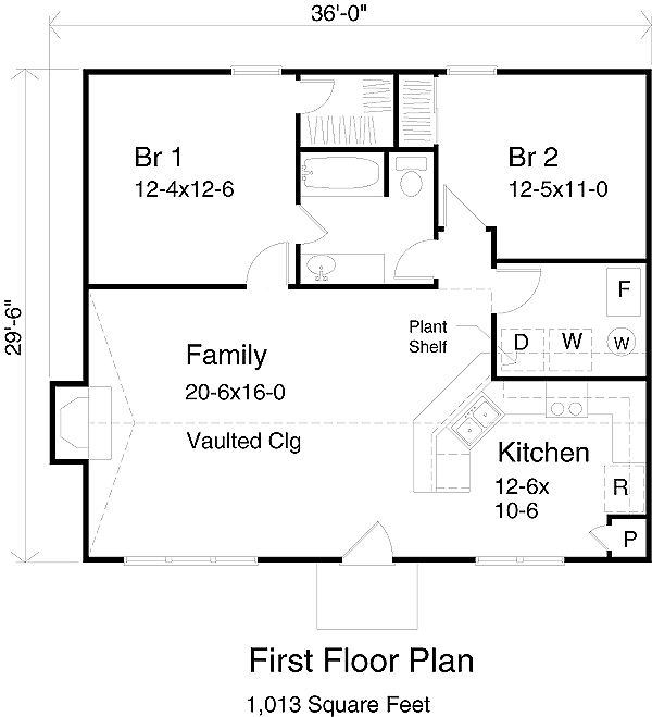 Architectural House Design - Cabin Floor Plan - Main Floor Plan #22-124