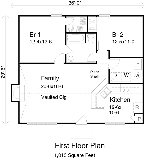 Dream House Plan - Cabin Floor Plan - Main Floor Plan #22-124