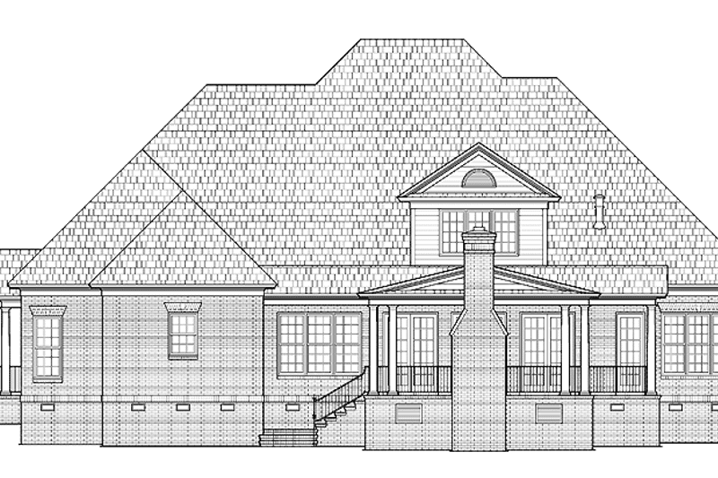 Home Plan - Exterior - Rear Elevation for Traditional House Plan #1054-8 - 5 bed, 4.5 bath