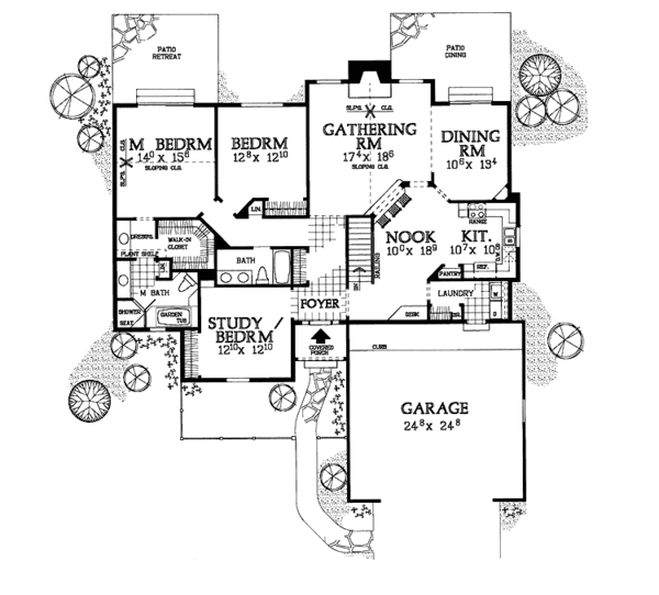 Architectural House Design - Ranch Floor Plan - Main Floor Plan #72-961