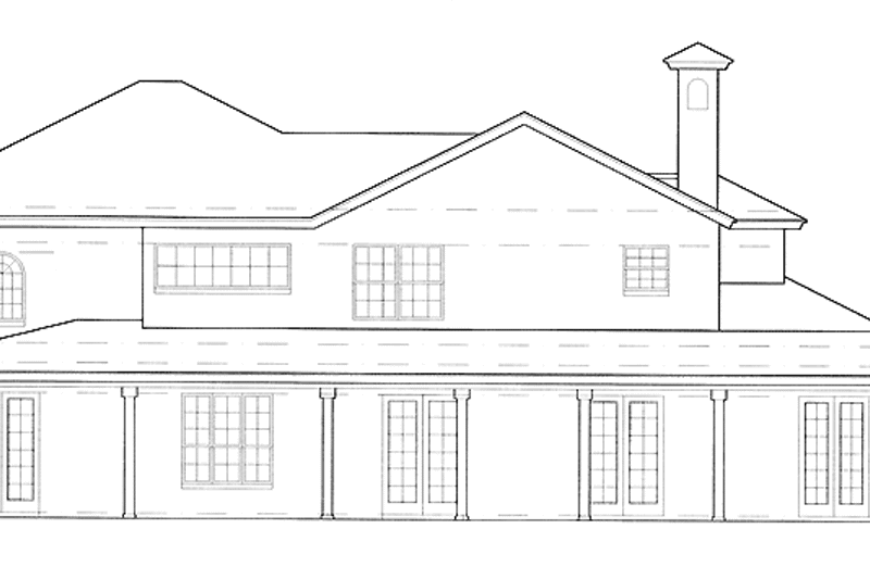 House Blueprint - Exterior - Rear Elevation for Mediterranean House Plan #417-765 - 5 bed, 3.5 bath