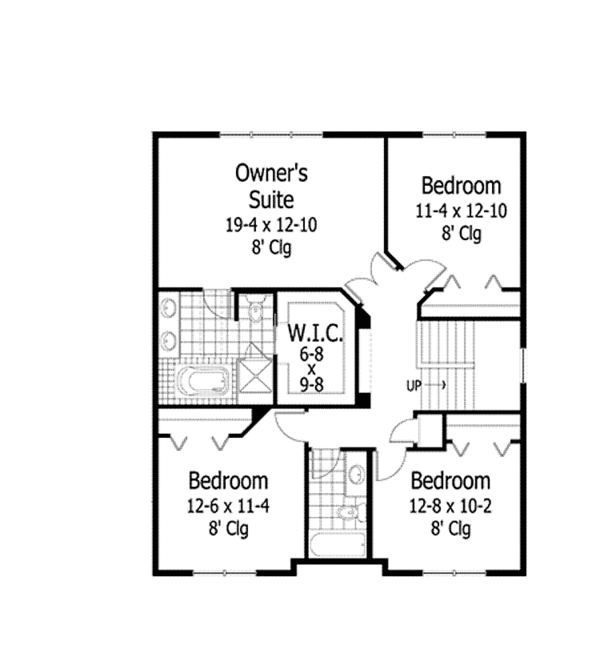 Home Plan - Traditional Floor Plan - Upper Floor Plan #51-1091