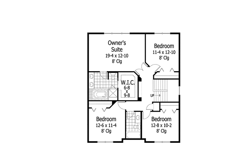 Home Plan - Floor Plan - Upper Floor for Traditional House Plan #51-1091 - 4 bed, 2.5 bath