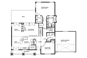 Floor Plan - Main Floor for Craftsman House Plan #126-142 - 2 bed, 2 bath