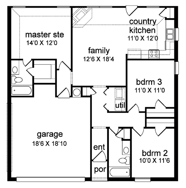 Home Plan - Traditional Floor Plan - Main Floor Plan #84-745