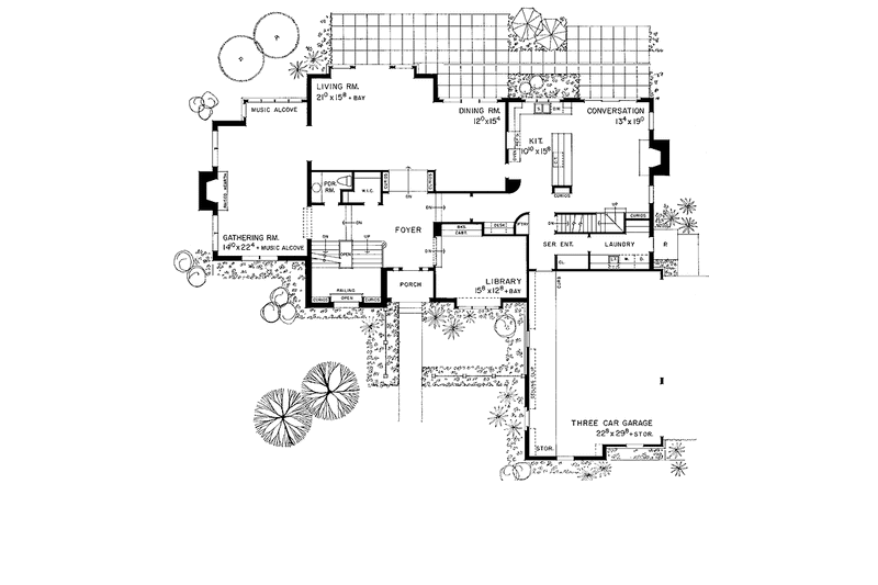 Home Plan - Floor Plan - Main Floor for Traditional House Plan #72-884 - 4 bed, 3.5 bath