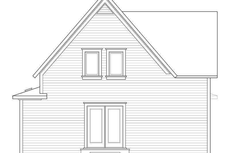 Dream House Plan - Exterior - Rear Elevation for Cottage House Plan #23-598 - 2 bed, 1.5 bath