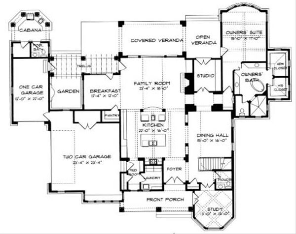 House Blueprint - Craftsman Floor Plan - Main Floor Plan #413-122