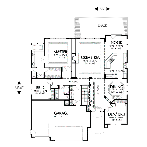 Home Plan - Mediterranean Floor Plan - Main Floor Plan #48-426