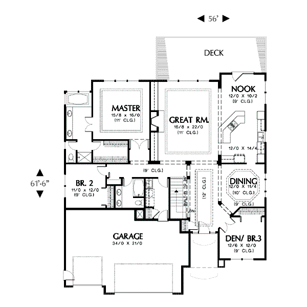 Dream House Plan - Mediterranean Floor Plan - Main Floor Plan #48-426