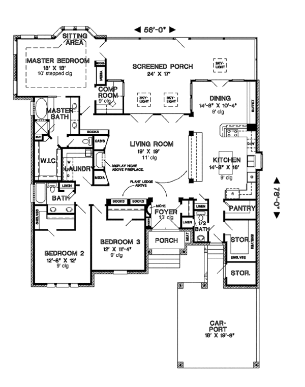 House Plan Design - Country Floor Plan - Main Floor Plan #968-8