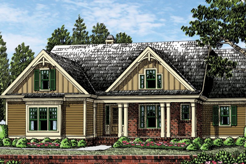 Architectural House Design - Exterior - Front Elevation 3 for Craftsman House Plan #927-954 - 4 bed, 3.5 bath