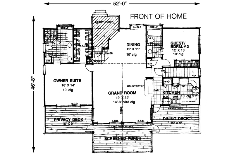 Home Plan - Floor Plan - Main Floor for Country House Plan #1007-4 - 4 bed, 3 bath