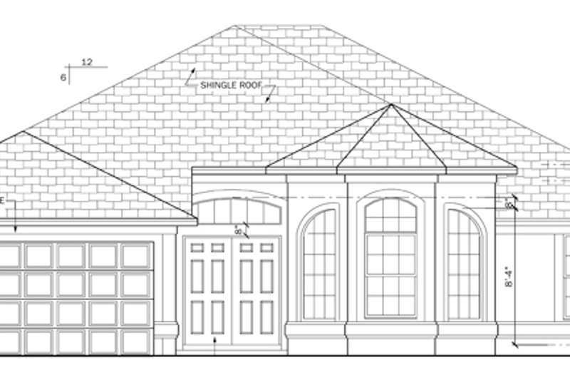 Home Plan - Exterior - Front Elevation 4 for Mediterranean House Plan #1058-38 - 3 bed, 2 bath