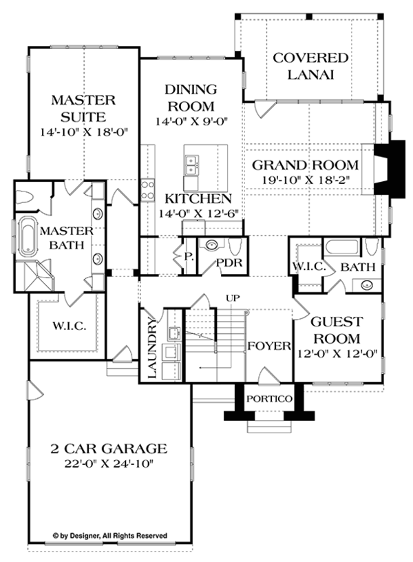 House Plan Design - European Floor Plan - Main Floor Plan #453-626