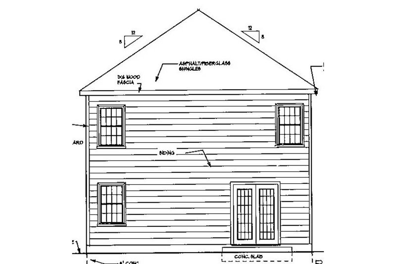 Home Plan - Exterior - Rear Elevation for Traditional House Plan #3-270 - 5 bed, 2 bath