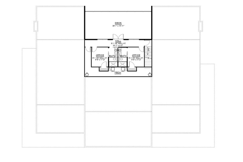 Architectural House Design - Floor Plan - Upper Floor for Barndominium House Plan #1064-507 - 4 bed, 7 bath