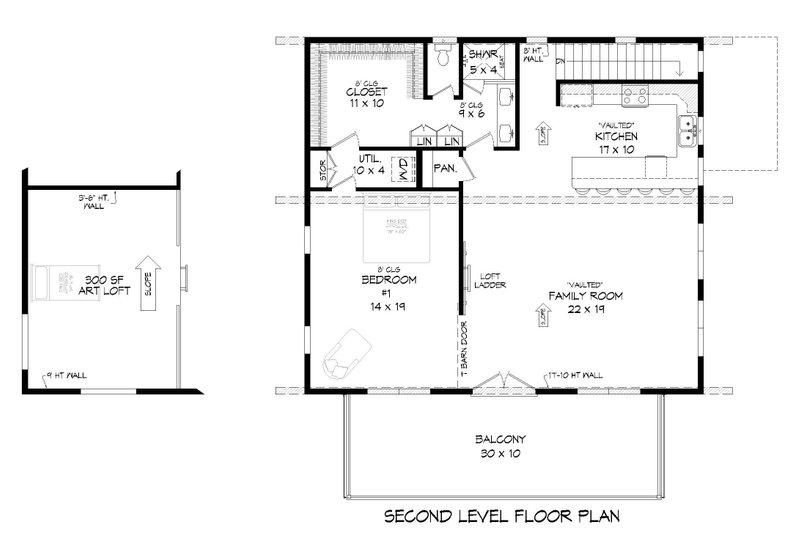 Contemporary Style House Plan - 2 Beds 2 Baths 2088 Sq/Ft Plan #932-556 ...