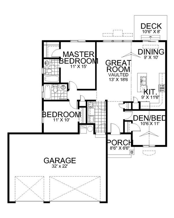 Architectural House Design - Craftsman Floor Plan - Main Floor Plan #112-183