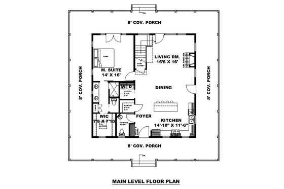 Floor Plan - Main Floor for Farmhouse House Plan #117-935 - 3 bed, 2.5 bath