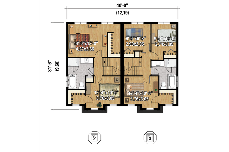 Architectural House Design - Floor Plan - Upper Floor 1 for Contemporary House Plan #25-4378 - 5 bed, 2 bath