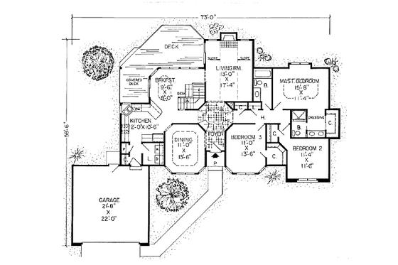 Floor Plan - Main Floor for Country House Plan #312-789 - 3 bed, 2 bath
