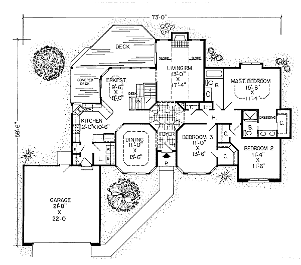 Floor Plan - Main Floor for Country House Plan #312-789 - 3 bed, 2 bath
