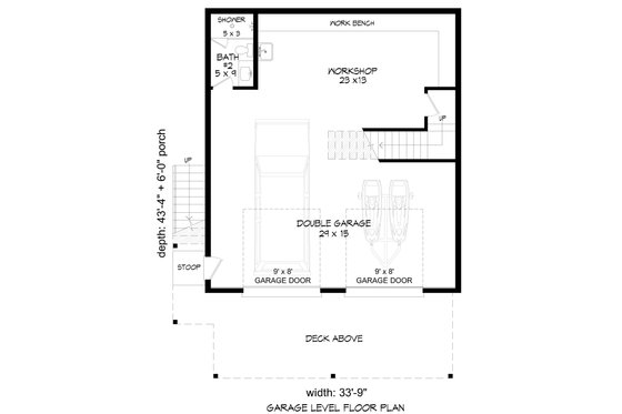 Floor Plan - Main Floor for Contemporary House Plan #932-798 - 1 bed, 2 bath