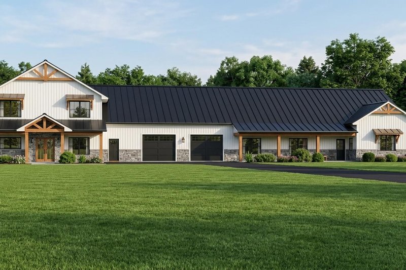 Dream House Plan - Exterior - Front Elevation 2 for Barndominium House Plan #1064-452 - 6 bed, 4.5 bath