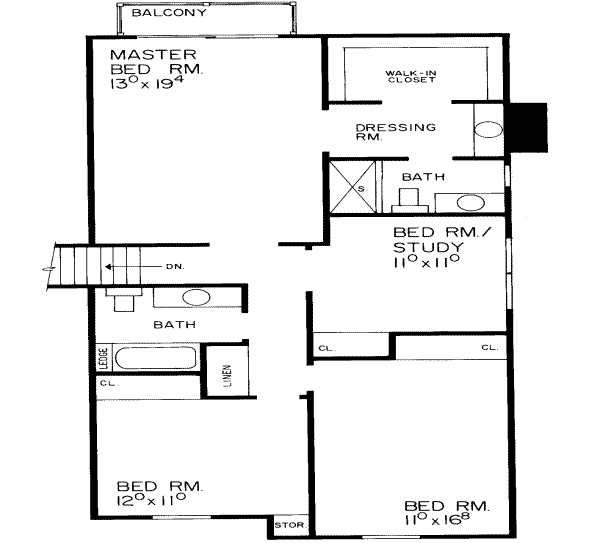 Dream House Plan - Colonial Floor Plan - Upper Floor Plan #72-449