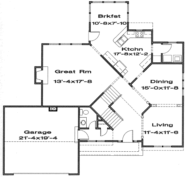 Traditional Floor Plan - Main Floor Plan #6-103