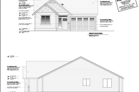 Exterior - Other Elevation for Cottage House Plan #53-623 - 3 bed, 2 bath