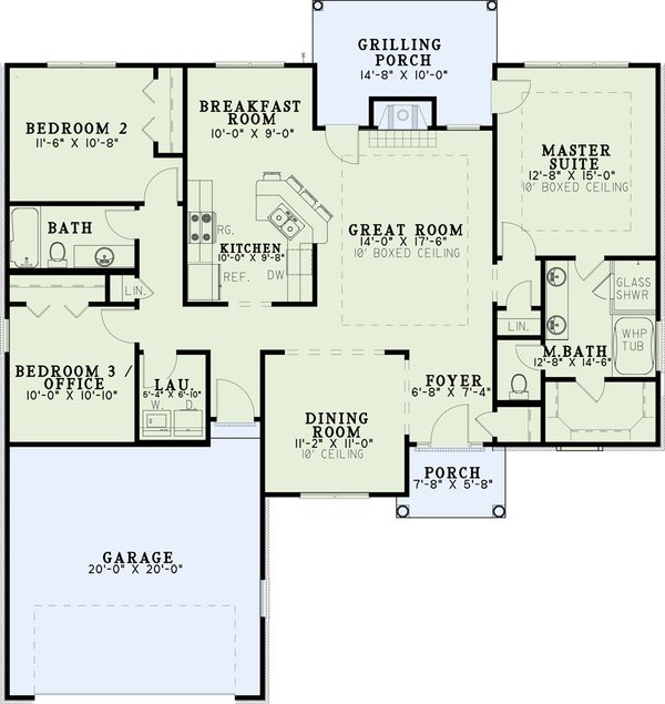 Architectural House Design - Traditional Floor Plan - Main Floor Plan #17-1143
