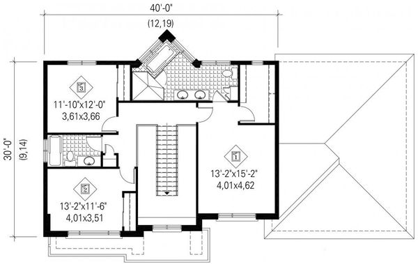 Contemporary Floor Plan - Upper Floor Plan #25-4625