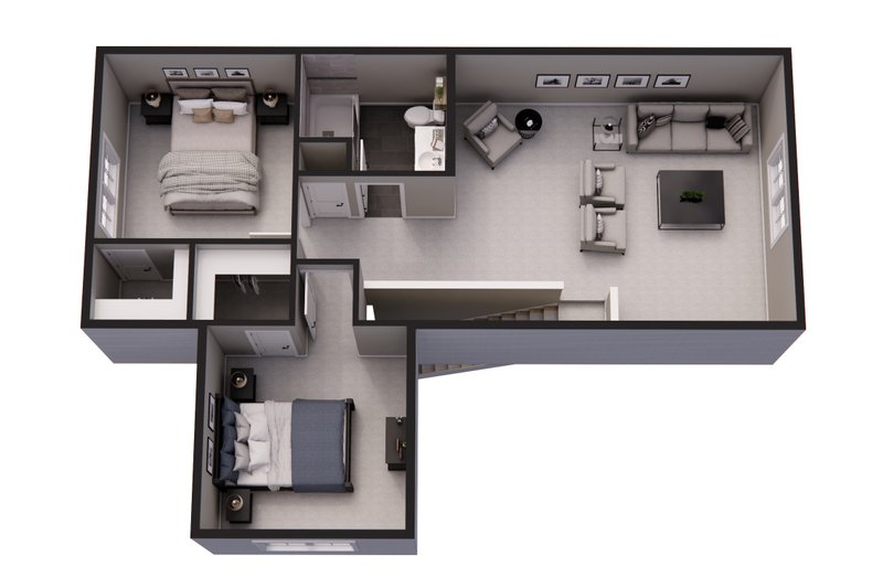 Home Plan - Floor Plan - Upper Floor 1 for Bungalow House Plan #51-1408 - 3 bed, 2.5 bath