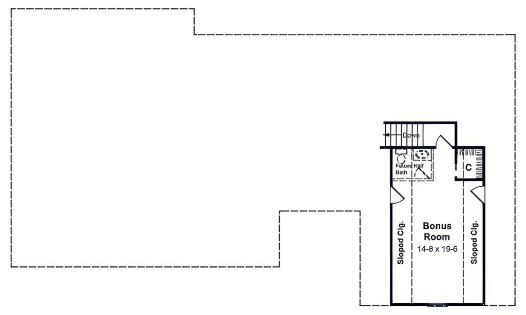 Floor Plan - Upper Floor for Farmhouse House Plan #21-649 - 3 bed, 2.5 bath