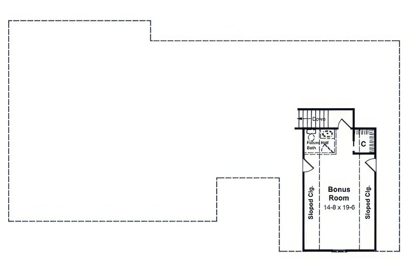 House Blueprint - Floor Plan - Upper Floor for Farmhouse House Plan #21-649 - 3 bed, 2.5 bath