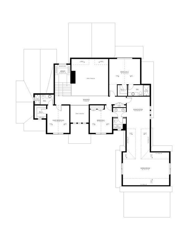 Contemporary Floor Plan - Upper Floor Plan #1114-5