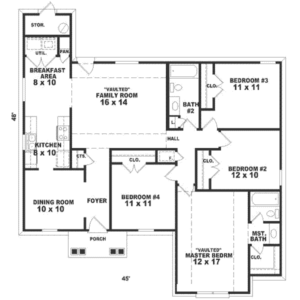 Southern Floor Plan - Main Floor Plan #81-238