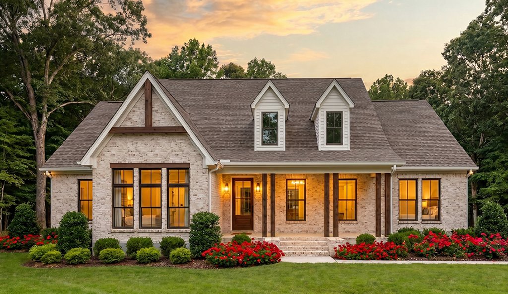 Exterior - Front Elevation 2 for Traditional House Plan #406-9671 - 3 bed, 2 bath