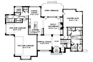 Floor Plan - Main Floor for European House Plan #413-118 - 4 bed, 4 bath