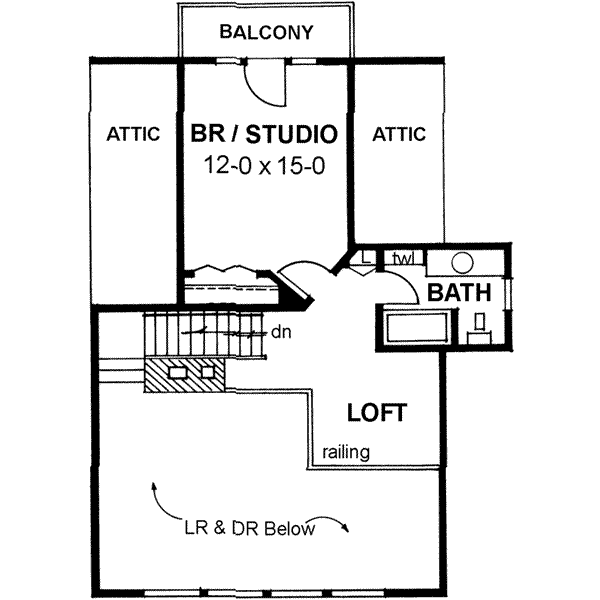 Modern Floor Plan - Upper Floor Plan #126-103