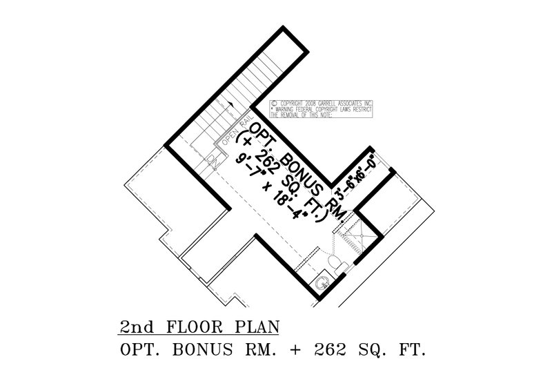 House Blueprint - Floor Plan - Upper Floor for Ranch House Plan #54-444 - 3 bed, 2.5 bath