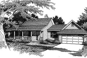 Country Exterior - Front Elevation Plan #14-136