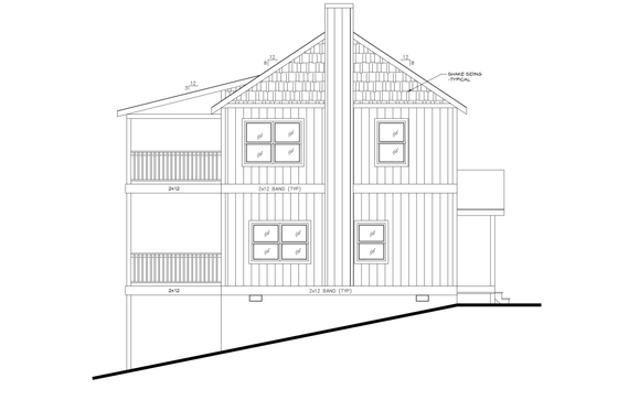 Exterior - Other Elevation 6 for Cabin House Plan #123-119 - 2 bed, 2.5 bath