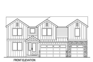 Exterior - Front Elevation 3 for Farmhouse House Plan #569-50 - 4 bed, 2.5 bath