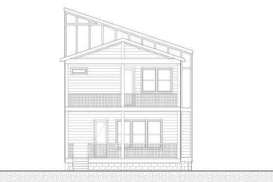 Exterior - Rear Elevation 1 for Modern House Plan #1085-2 - 3 bed, 2.5 bath